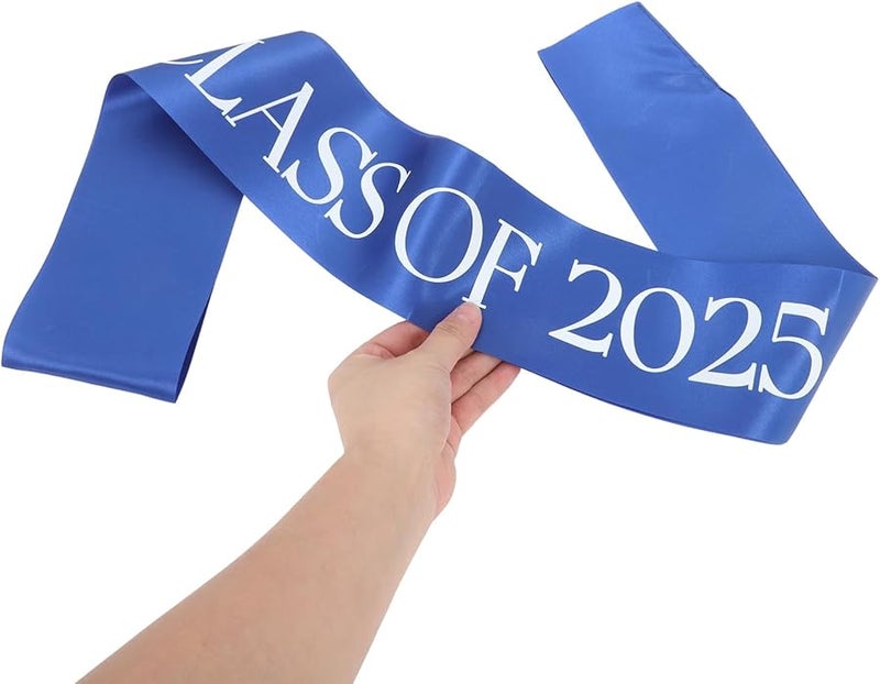 Blue Graduation Sash Reusable Fabric Shoulder Belt For School College Celebrations - Image 4